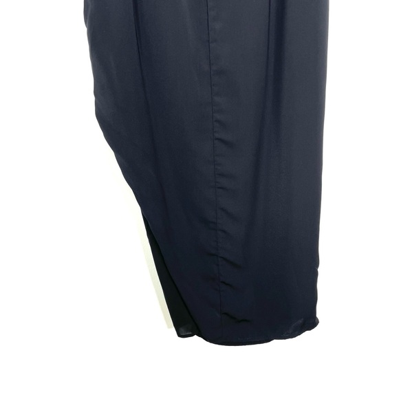 Abercrombie & Fitch Off The Shoulder Ruched Midi Dress Black Size Medium - Picture 13 of 16